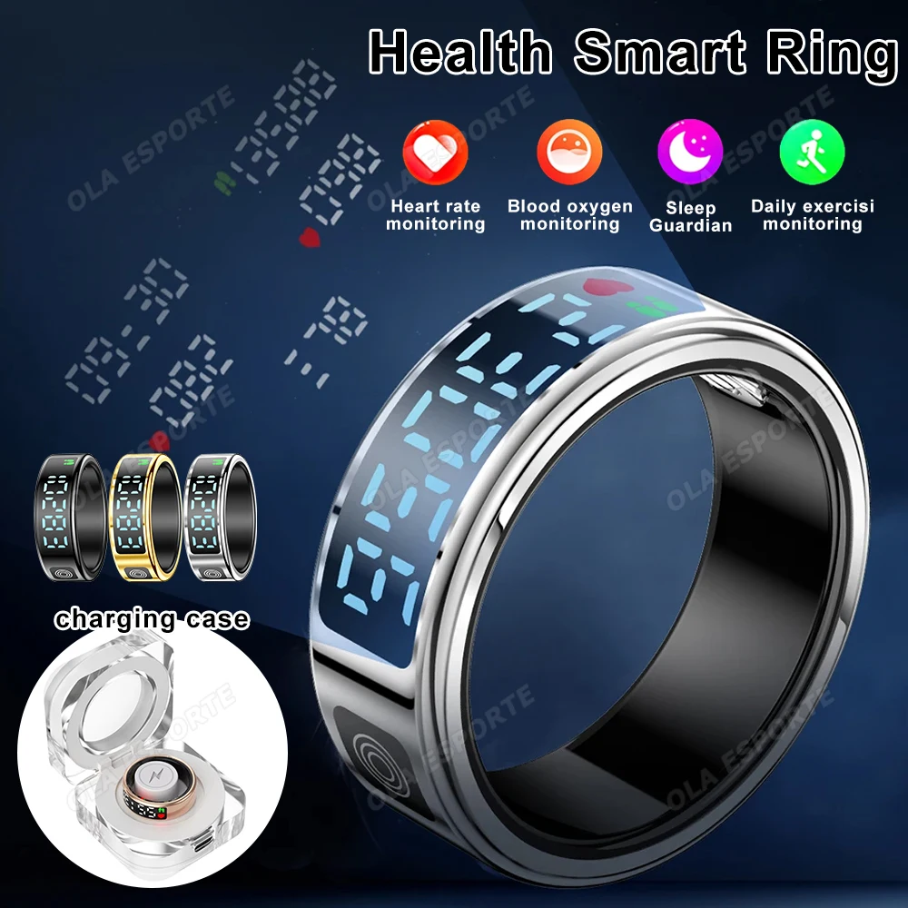 Neue Männer Frauen Mode Smart Ring 5ATM Wasserdichte Herzfrequenz Schlaf Gesundheit Überwachung Mehrere Sport Modi Fitness Ring Schrittzähler