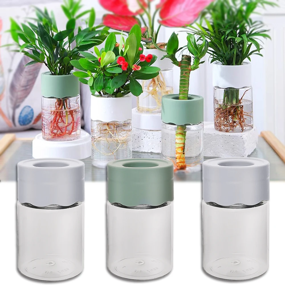 Mini Hydro ponik Blumentopf Home Vase Dekoration transparente Imitation Glas soilless Blumentopf grüne Pflanze Topf Garten dekoration Image