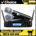 GLXD4 B87 Sistema microfonico portatile dinamico UHF wireless professionale a doppio canale per discorsi in studio, matrimoni, feste in casa, chiesa