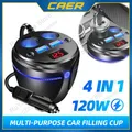 Doppio USB per accendisigari per auto Splitter 12V 4 in 1 Adattatore per caricabatterie portabicchieri con voltmetro LED Interruttori indipendenti 120W QC3.0