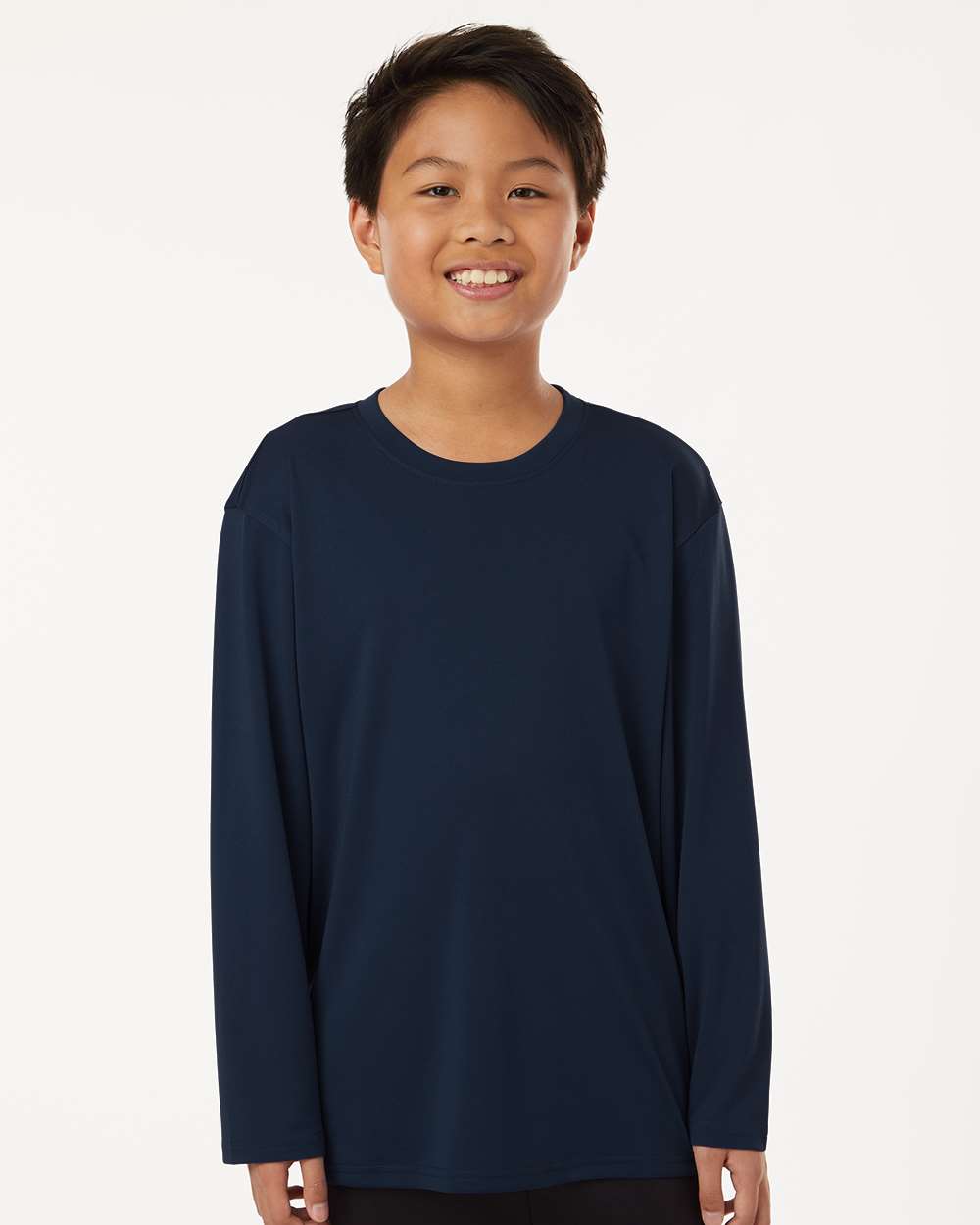 AllPro 48400Y Youth Pro-Lock Performance Long Sleeve T-Shirt in Navy Blue size XL | Polyester