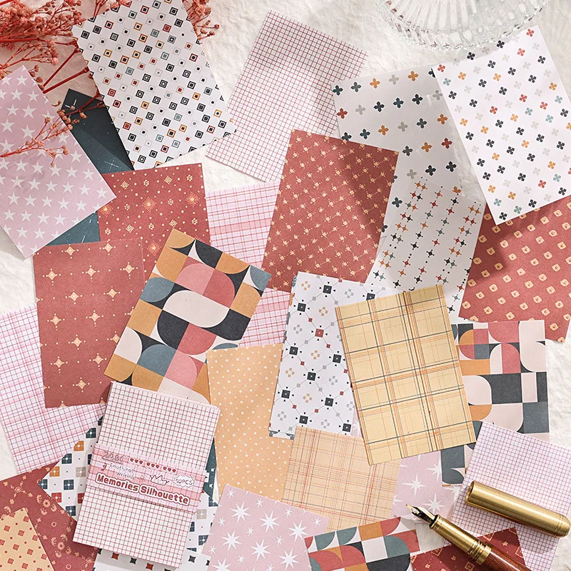 50 Stück Vintage nicht klebendes Notizpapier, Bastelmaterialpapier für Tagebücher, Sammelalben, DIY-Projekte Image