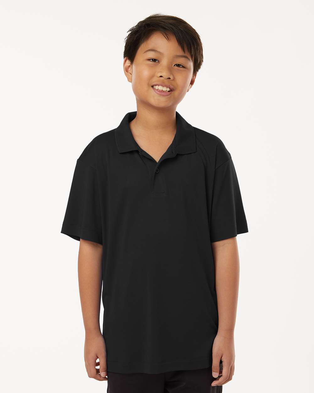 AllPro 41800Y Youth Pro-Lock Performance Polo Shirt in Black size XL | Polyester