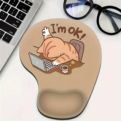 Comfortable Wrist Rest Mouse Pad with Cute Cat Design,19.0 Cm X 22.99 Cm,Enhances Comfort and Productivity,Perfect for Your Desk