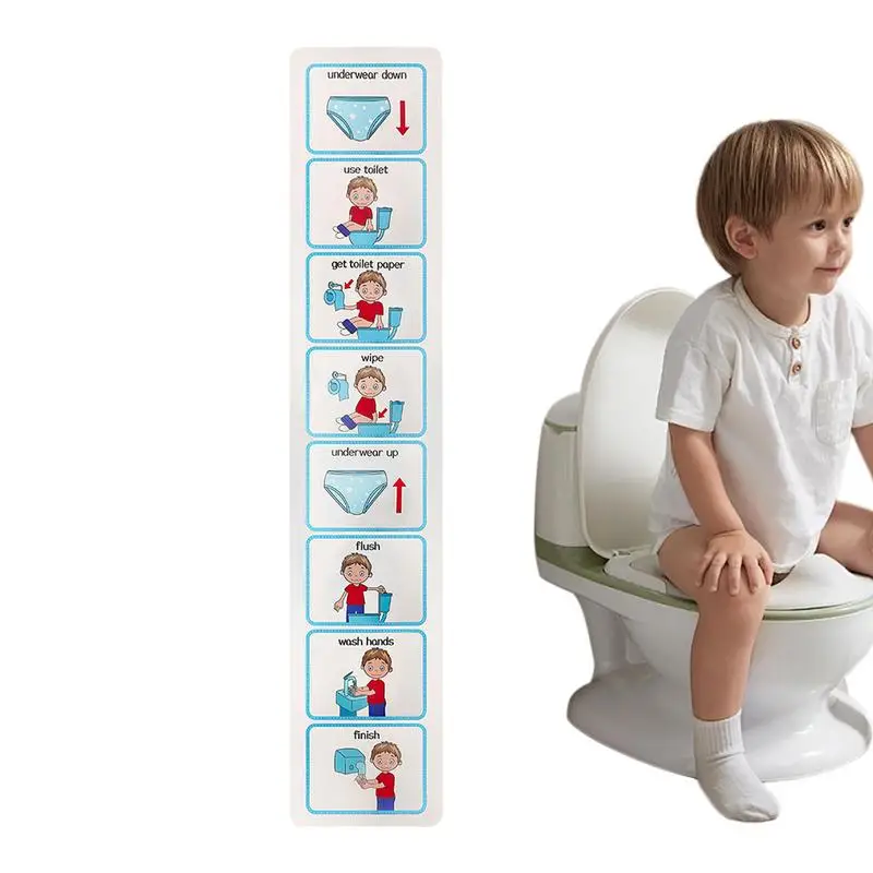 Toilettentrainingstabelle, Lebenskompetenzen, Toilettentraining, visueller Planer, lehren Sie Ihr Kind, um die Toilette zu verwenden. Kinder-Toiletten-Lernführer Image