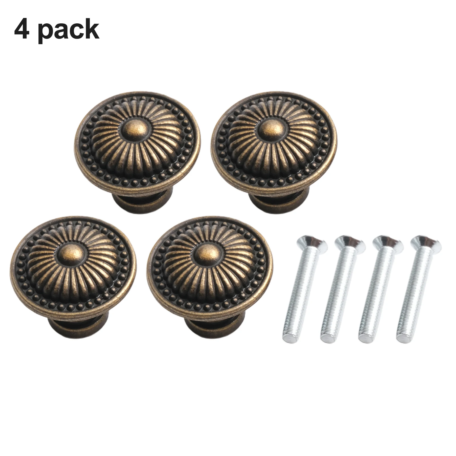 4 Stück Vintage Bronze Schrankknöpfe Set Schranktür Zugknopf Zinklegierung Kommode Knauf Möbelgriff Zieht Schmuckschatulle Knöpfe