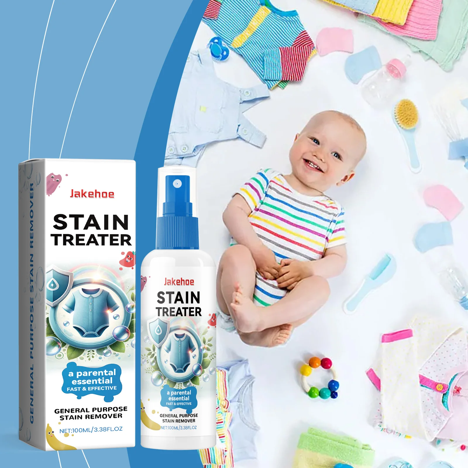 100 ml Wäschefleckenentferner, flüssiges Reinigungsmittel, 120 ml Schuhreinigungsspray, entfernt Flecken und Schimmel, Stoffreinigungslösung, nicht zu Image