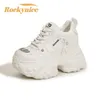10CM Mikrofaser Leder Frauen Casual Chunky Schuhe Neue Herbst Hohe Plattform Keil Heels Turnschuhe Outdoor Skateboard Papa Schuhe