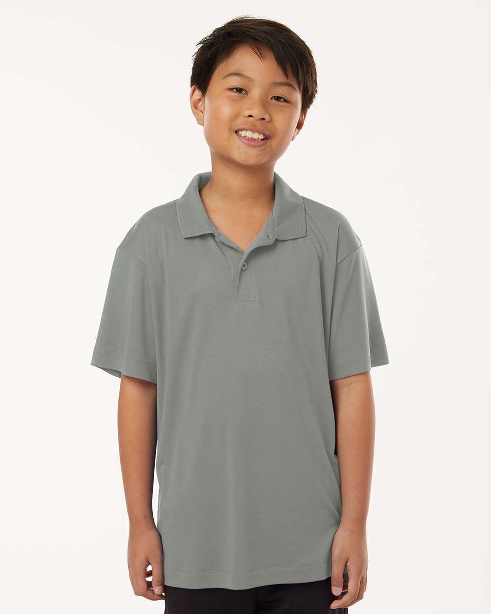 AllPro 41800Y Youth Pro-Lock Performance Polo Shirt in Greystone size XS | Polyester