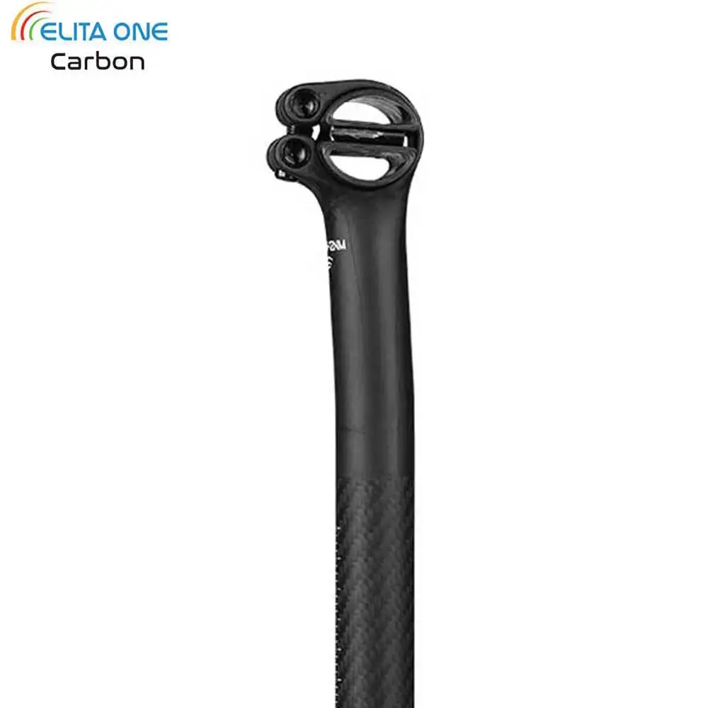 Elitaone Carbon-Sattelstütze, Setback 5 mm MTB/Rennrad-Sattelstütze, erhältlich in 25,4 mm, 27,2 mm, 30,9 mm, 31,6 mm, Größen, Länge 350–400 mm