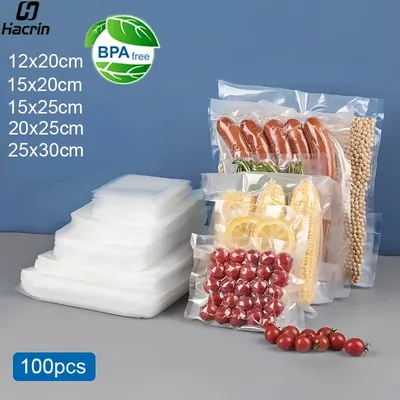 Vacuum Packaging Bags Empty Food Vacuum Bags BPA-Free Vacuum Sealing Bags Vacuum Sealer Bags for Food Vacuum Packed Bags 100pcs