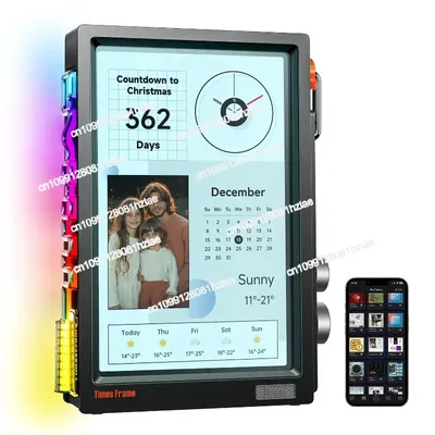 Divoom Times Frame Smart HD-Bildschirm | 10,1" DIY Digitaluhr | Krypto-Aktien-Wetterkalender | Tech Gift Schreibtisch-Setup