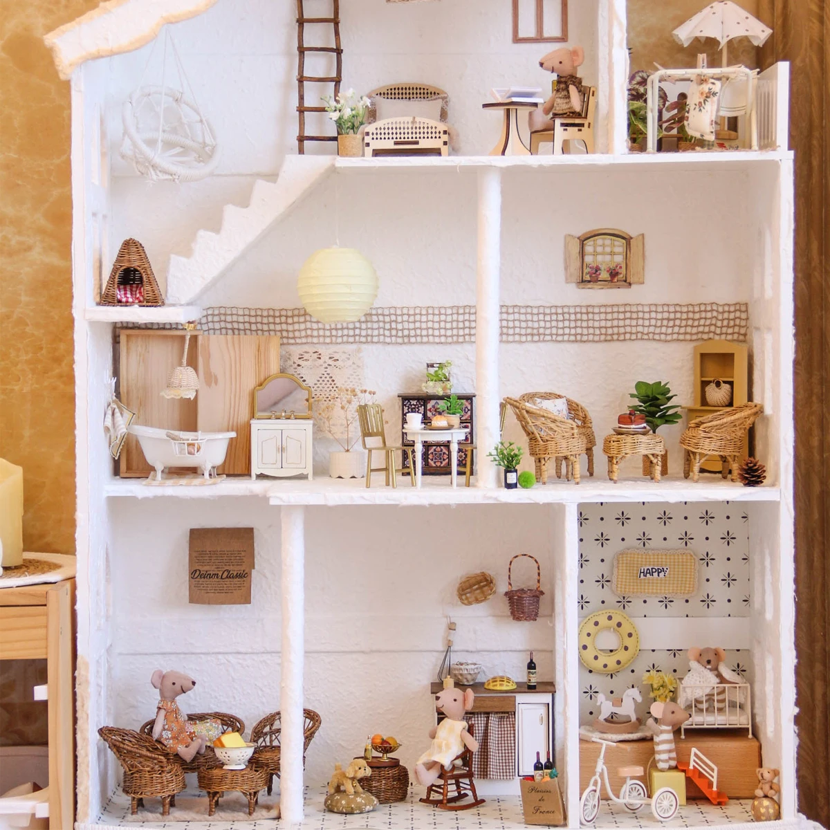 Miniatur-Simulationsmöbel im Maßstab 1:12 für Badezimmer, Küche und Schlafzimmer, geeignet für Mini-Hausdekorationen.