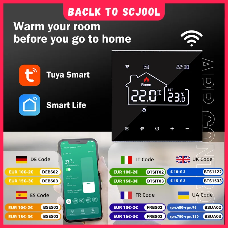 Tuya Smart Home Wifi Thermostat Boden Heizung Warme Boden Thermostat 220V Wifi Temperatur Fernbedienung Mit Home Assistent Image