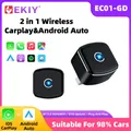 EKIY Nuovo adattatore wireless CarPlay 2 in 1 Scatola adattatore wireless Android Auto, converte CarPlay cablato/Android Auto in Wireless