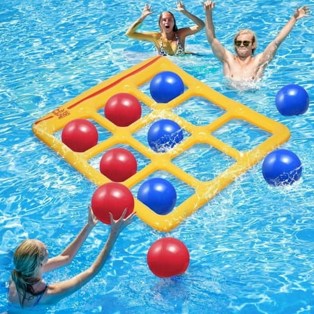 Orangide Pool Toys Games Set Inflatable Pool Toy with 10 Balls Portable Folding Design Water Toys for Adults Beach Vacation Floating Outdoor Swimming Pool Fun Pvc Material