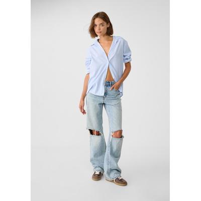Stradivarius D92 straight wide-leg jeans MEDIUM LIGHT BLUE DENIM 4