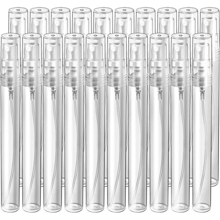 Mini Spray Bottle 20 Pack 10ml Perfume Bottle Empty Plastic Refillable Perfume Bottles Atomizer Sample Bottle Fine Mist Spray Bottles for Perfume Essential Oil Portable Bottle for Travel