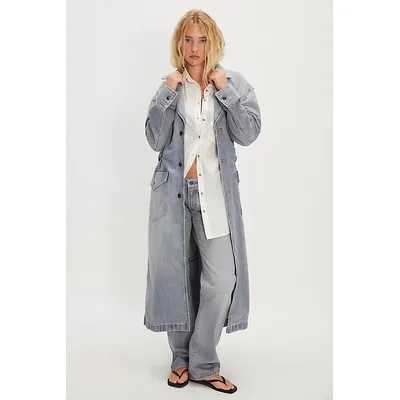 Wrangler Denim Trench Jacket at Free People in Light Blue, Size: Small