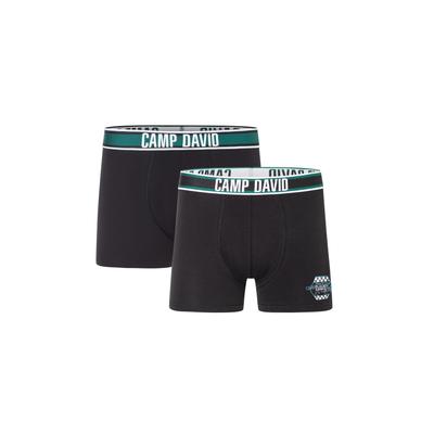 Boxershorts CAMP DAVID "casual", Herren, Gr. XL, schwarz (race schwarz), Obermaterial: 95% Baumwolle, 5% Elasthan, unifarben, Unterhosen, mit elastischem Bund Image