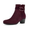 Stiefelette GABOR, Damen, Gr. 44, lila (beere), Veloursleder, unifarben, elegant, Schuhe, Blockabsatz, Businessschuh in schmaler Form