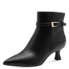 Stiefelette MARCO TOZZI, Damen, Gr. 39, schwarz, Lederimitat, unifarben, elegant, Schuhe, Abendschuh, Partyschuh mit goldfarbener Zierschnalle