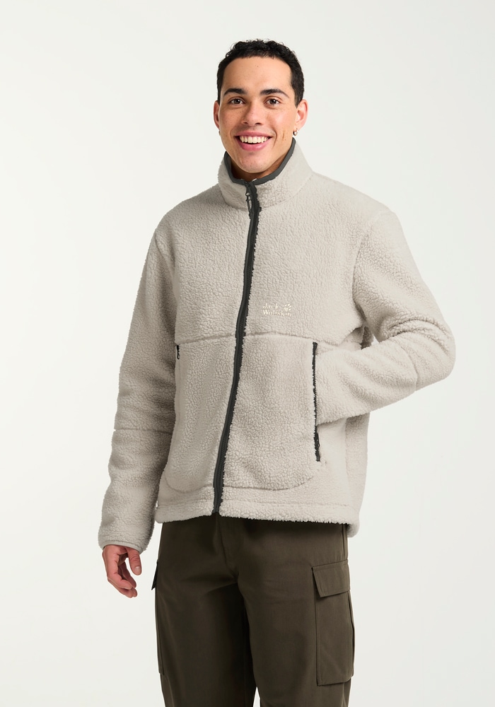 Fleecejacke JACK WOLFSKIN "STONE LITE JKT M", Herren, Gr. L52, beige (palesand), Oberstoff: 100% POLYESTER; Futter: 100% POLYESTER, Jacken Image