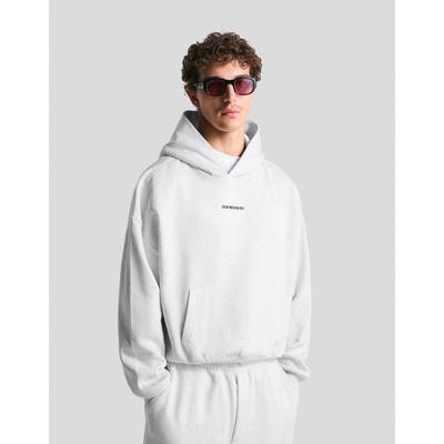 Bershka Printed Boxy Fit Hoodie Men Xs Grey