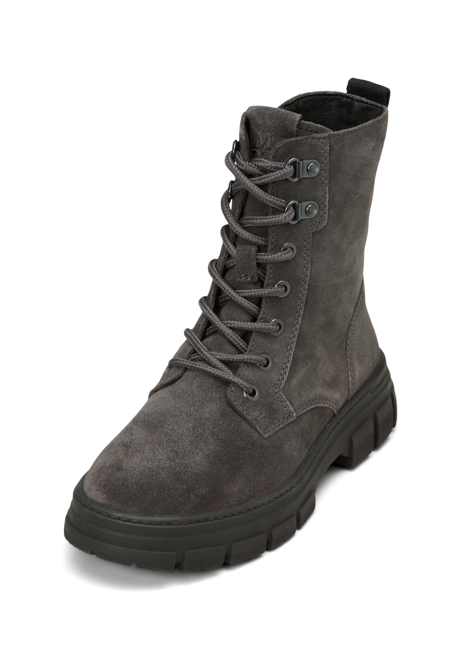 Stiefelette MARC O'POLO "mit Innenzipper", Damen, Gr. 39, grau (schwarz graphite), Obermaterial: 100% Leder (Rind), unifarben, Schuhe