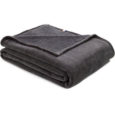 Wohndecke BUGATTI "bugatti Wohndecke Doppio Soft", grau (anthrazit), B:160cm L:220cm, Wohndecken, mit hochwertiger Haptik Image