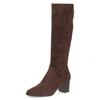 Stiefel CAPRICE, Damen, Gr. 41, braun (dunkelbraun), Textil, elegant, Schuhe, Blockabsatz, Langschaftstiefel in eleganter, runder Form
