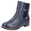 Winterstiefelette RIEKER, Damen, Gr. 38, schwarz (dunkelblau, schwarz), Lederimitat, Elastischer Einsatz, klassisch, Schuhe, Chelseaboots, Winterboots, Blockabsatz, mit Innenreißverschluss