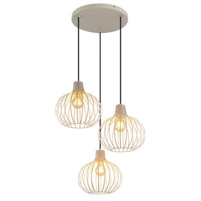 MY HOME Hängeleuchte "Heta", beige (cremefarben), 3 flammig, Ø 50,00cm H: 120,00cm,, Lampen Image