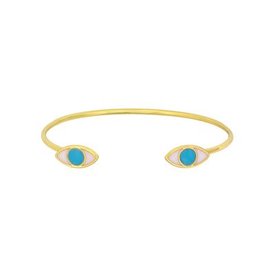 Fashionbox Armreif Messing vergoldet "Sparkle Evil Eye" türkis Image
