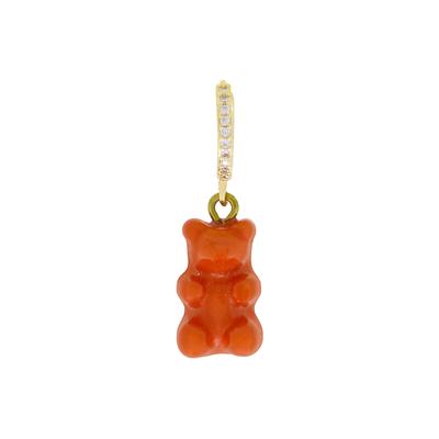 Fashionbox Single-Creole vergoldet Gummibär rotbraun Zirkonia weiss Image