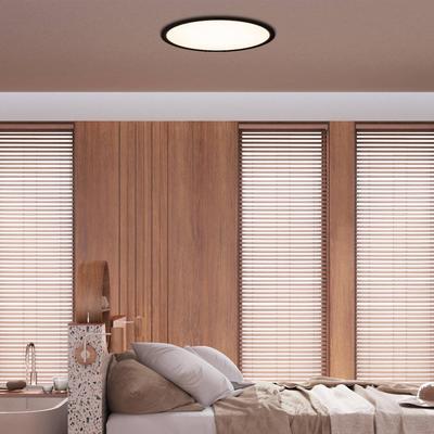 Näve LED Deckenlampe Karl, dimmbar, schwarz, für Badezimmer, Kunststoff, Modern, LED Deckenleuchte Image