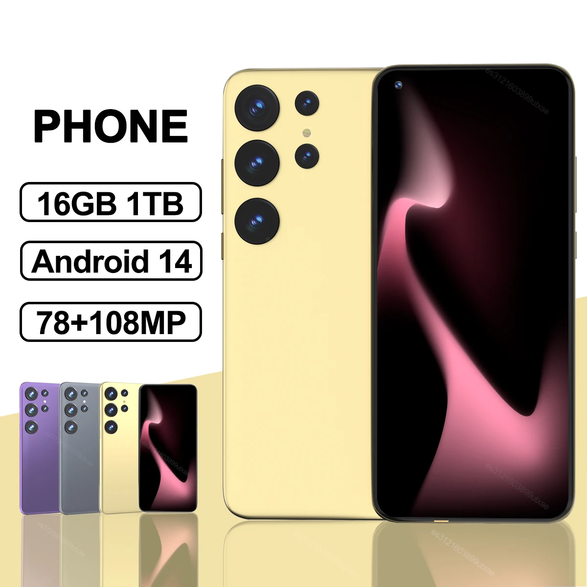 Nouveau Smartphone 5G version mondiale 7.3 pouces HD 22G + 2 to téléphone portable double SIM téléphones mobiles 78 + 108MP 7800mAh Android 14 débloqué NFC