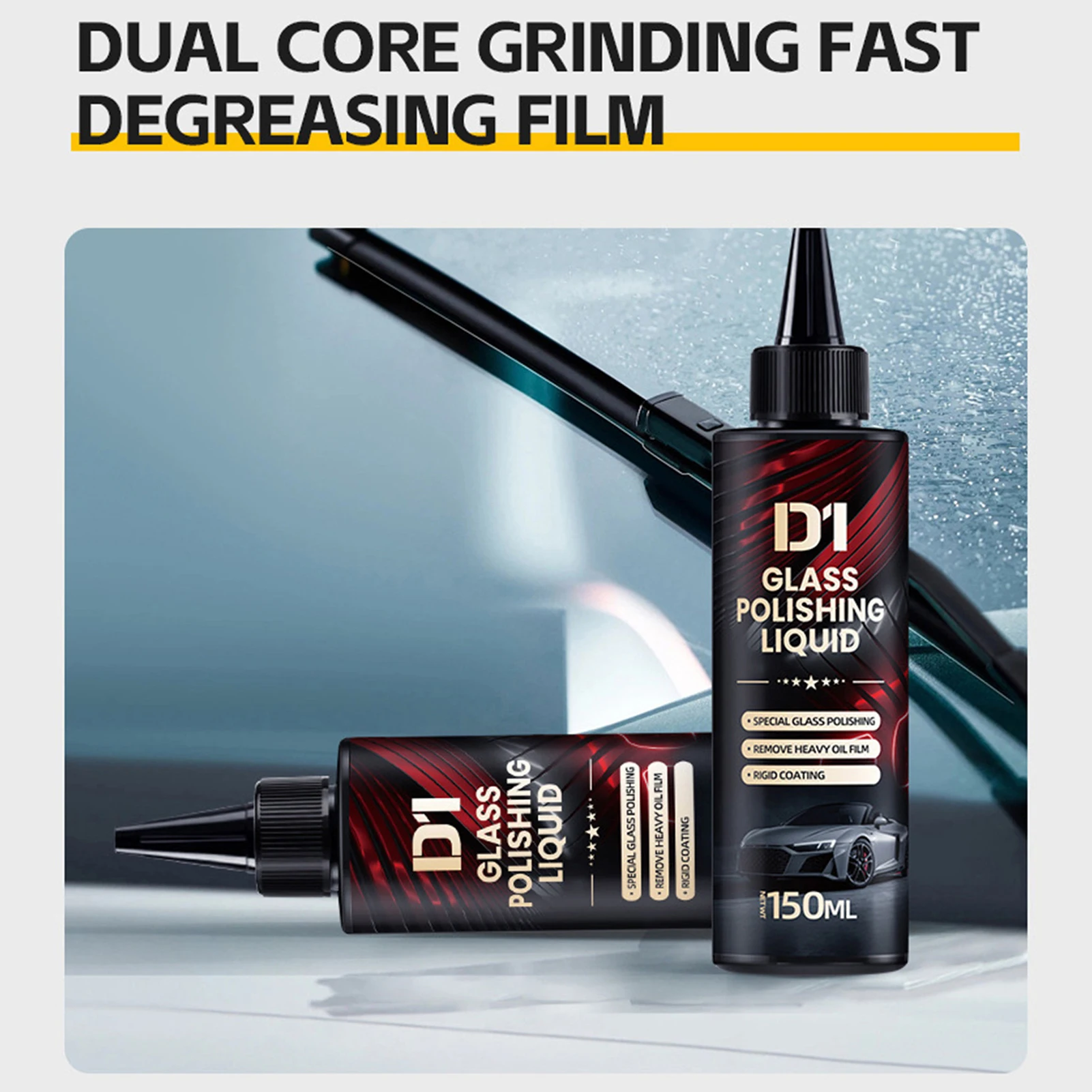 Verbesserte Autoglaspolitur, flüssiges Ceroxid, Entfernung von Ölfilm, Wasserflecken, Reparatur kleiner Kratzer, keine Spuren der Wiederherstellung Image