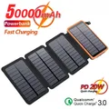 Solar Power Bank Impermeabile da campeggio esterno Pannelli solari pieghevoli portatili 5V 2A Uscita USB Sun Power per telefono Capacità reale