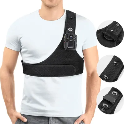 BOBLOV Body Camera Chest Vest, Durable Shoulder Single Vest for All Body Camera Support Max 130cm/4.3ft Adjustable Chest Size