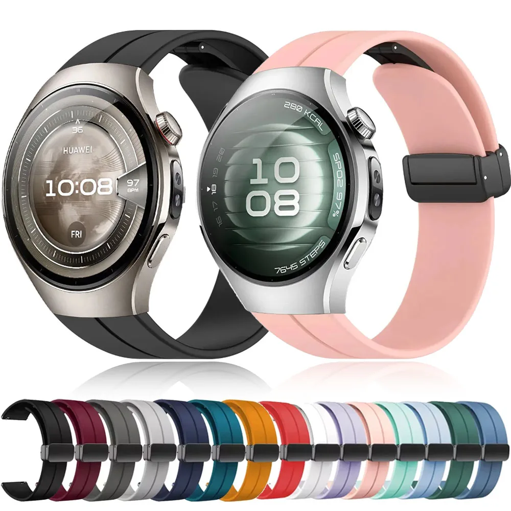 20 mm 22 mm Silikon-Magnetarmband für Huawei Watch 5 4 46 mm Armband für Huawei Watch GT5/GT4/3 Pro 46 mm Garmin Vivoactive 6-5 Image