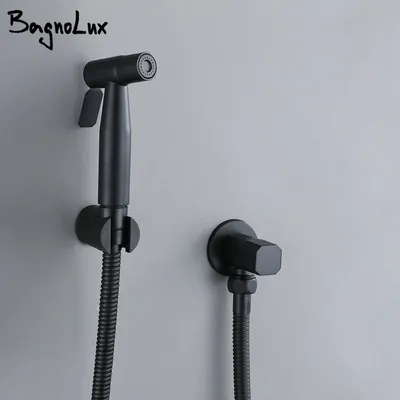 Cold Water Toilet Bidet Spray Set Wall Mounted Shut-Off/On Knob Single Angle Valve Handheld Bidet Bathroom Hand Sprayer Wash kit