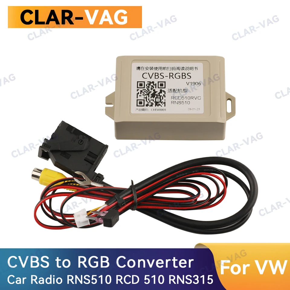 V1906 CVBS zu RGB Adapter AV zu RGB Konverter Adapter Für VW RNS 510 RNS 510 RNS 315 315 Radio installieren CVBS Kamera Adapter Image