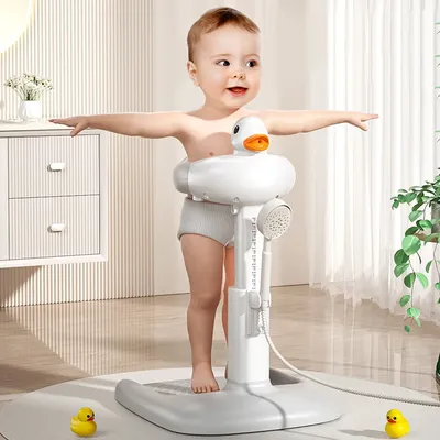 Adjustable Shower Tower Anti-Slip Bath Support for Toddlers 6-36 Months Babies Baby Bath Tub with Shower Stand Anti-Crush