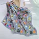 Spring and summer NEW Luxury Brand 90x90cm Silk Square Scarf Women Tie Hairband Cat printed Scarves Female Foulard scarf stores