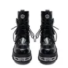 Männer Motorrad Schuhe Unisex Metall Rock moto botas Retro Casual Hohe Stiefel Dicken Sohlen Stiefel Motorrad Stiefel