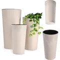 KADAX Vasi da fiori Set di 3 trucioli di legno, vaso da fiori elegante con inserto rimovibile, protezione per vaso da fiori per ufficio, fioriera, vaso,