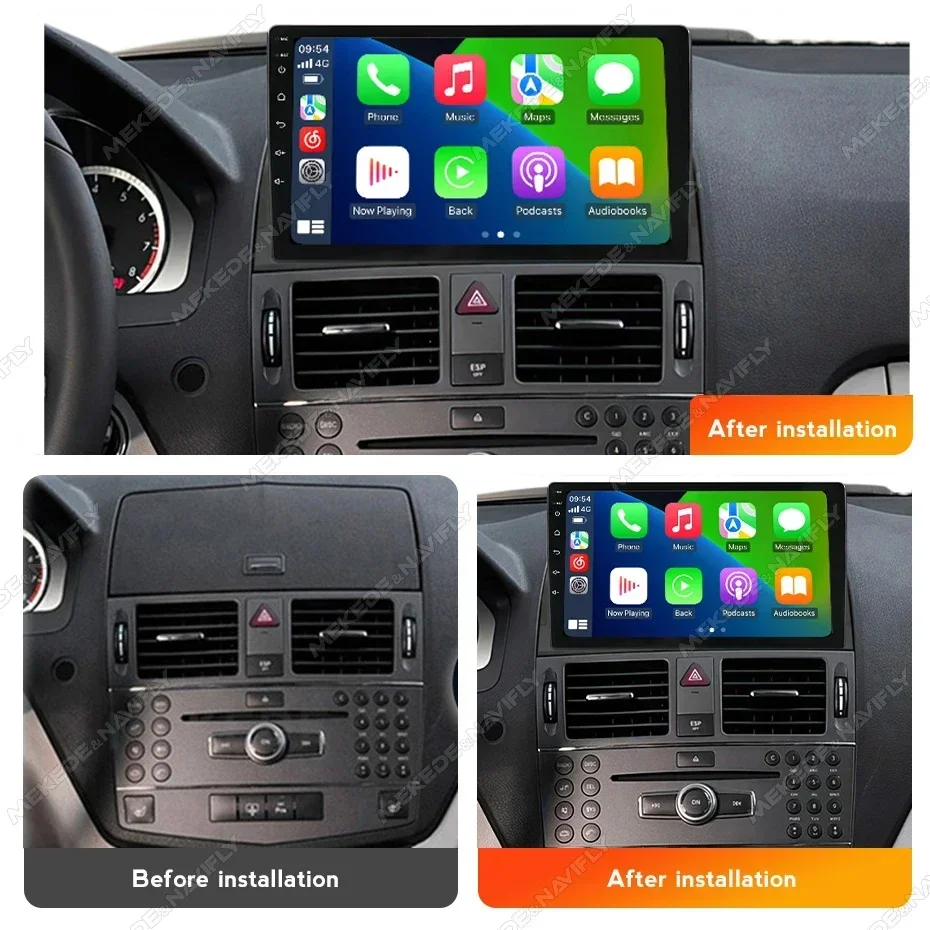 9'' Auto 2DIN Radio Stereo für Mercedes Benz C Klasse3 W204 S204 2006-2011 Drahtlose Carplay Android Auto GPS IPS Multimedia Player Image
