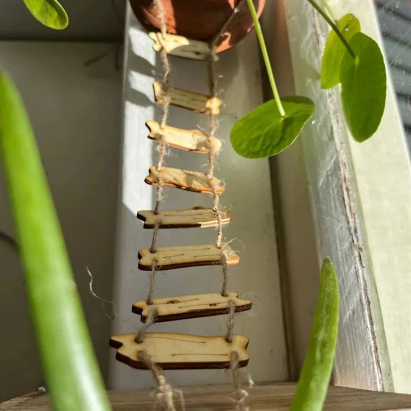 Plankenbrücken aus Holz, Seilleitern, Dekoration für den Innenhof, Feengarten-Mikrolandschafts-Schieß-Requisiten und Dekoration