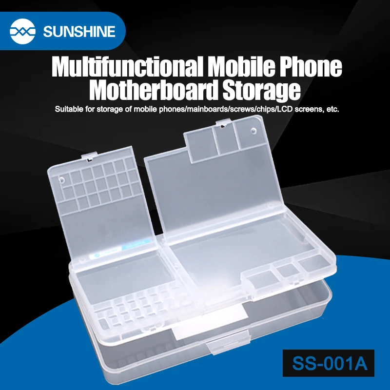 SUNSHINE SS-001A Doppelschichtige Aufbewahrungsbox für Handy-Bildschirm, Motherboard, IC-Chips, Schrauben, Reparatur, Zubehör, Teile, Aufbewahrung Image